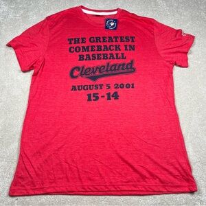 Homage NWT Cleveland Indians Greatest Comeback in‎ Baseball Red T-shirt Men's XL